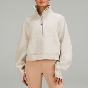 Lululemon Scuba Oversized Funnel Neck Half Zip - Natural Ivory - M/L